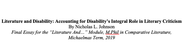 define disability essay